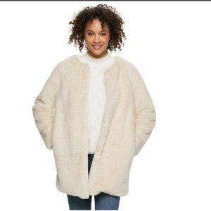 NWT! Faux Fur Coat - Cream Color - Popsugar (size small)